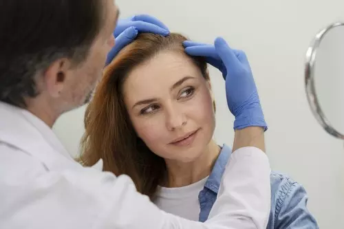 Traitement de perte de cheveux pour une femme en clinique d'implants capillaires