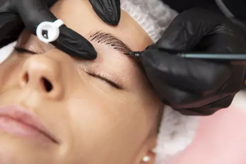 Photo d'un traitement de microblading